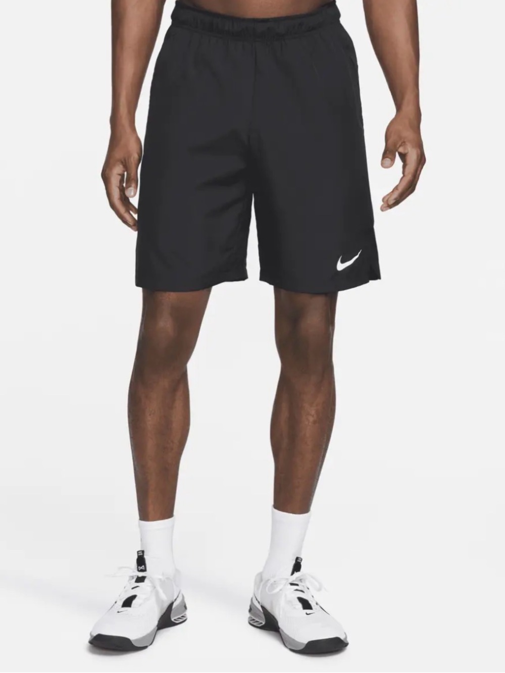 Nike Black Athletic Shorts with White Swoosh